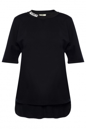 Asymetryczny t-shirt z rozcięciami, zdjęcie 1 Asymetryczny t-shirt z rozcięciami od Fendi